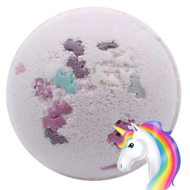 Badbomb Happy Bath Unicorn med Vit Fikondoft dia 7.5 cm 180 g